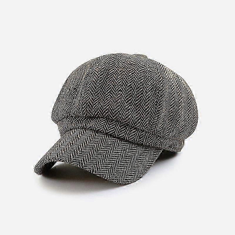 Spring And Autumn Herringbone Oblique Octagonal Cap Retro British Sunshade Leisure All-Matching Painter Hat Couple Peaked Cap