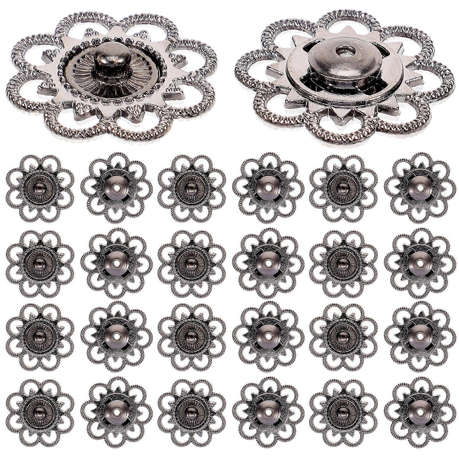 Metal Invisible Snap Button Flower Shape Snap Button Sturdy Alloy Fastener 20Pairs