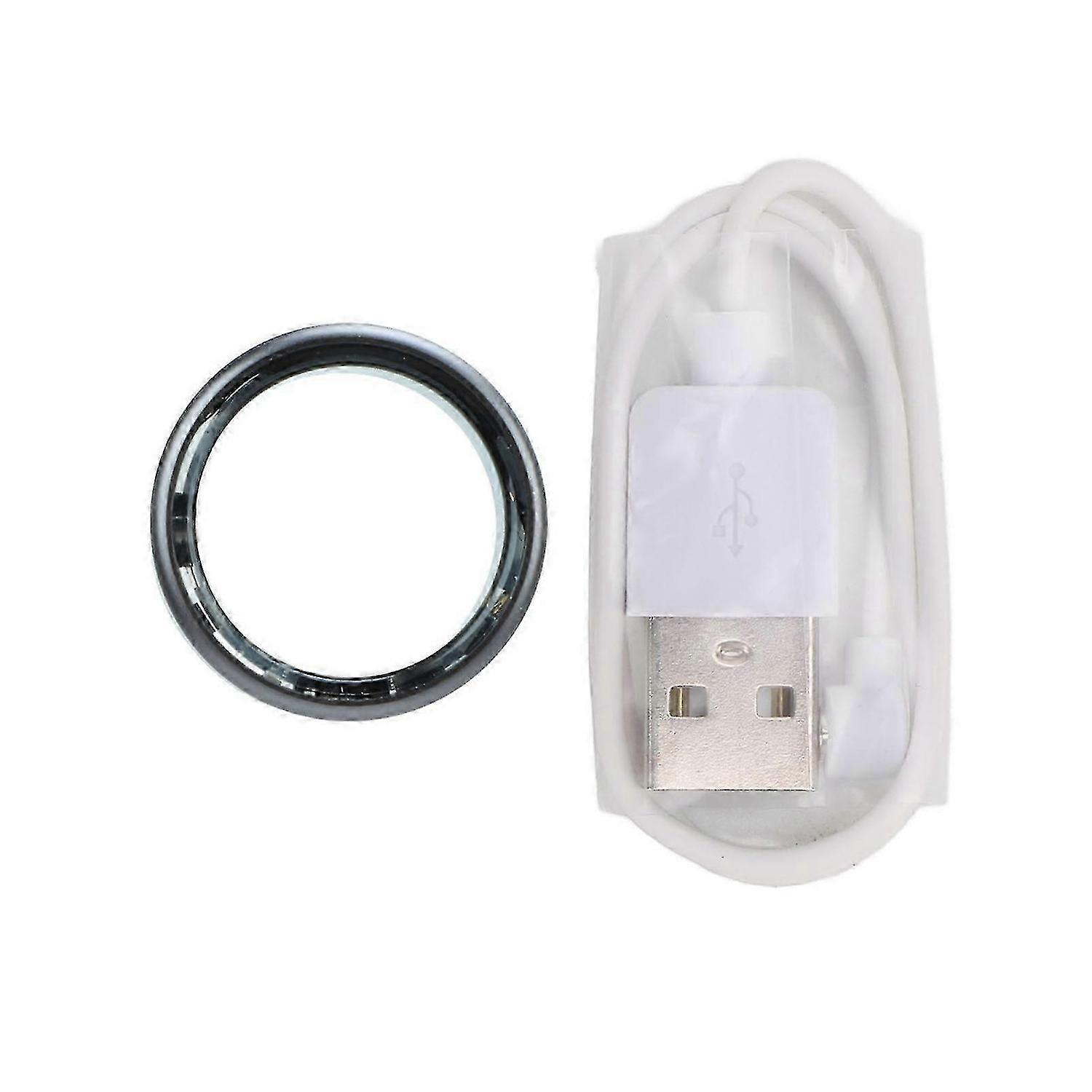 Black Smart Fitness Tracker Ring: Water Resistant, Lightweight, Multifunctional