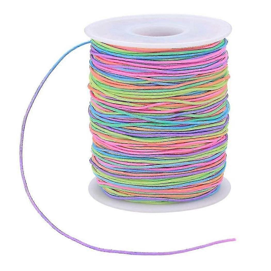 Elastic Cord, Beading Threads, Rainbow Color String Cord, Fabric Crafting String For Bracelet