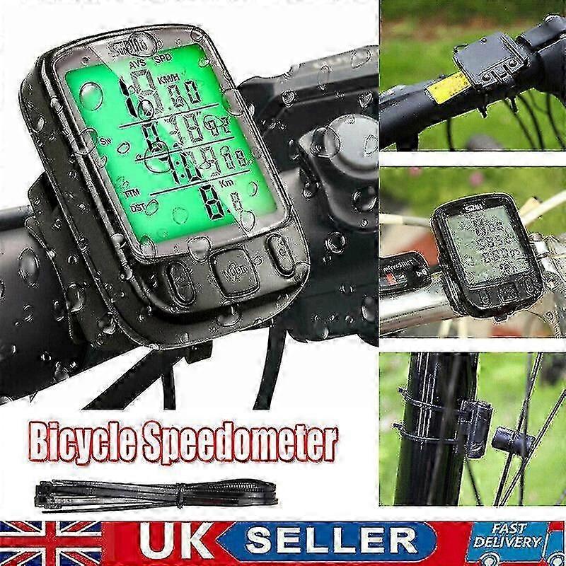 Waterproof Wired Bike Bicycle Computer Lcd Digital Speedometer Odometer Speedo