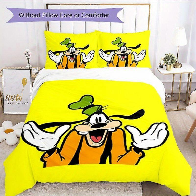TE333 Green Background High-Elasticity Clown Print Duvet Cover Set - Vibrant Yellow with Orange Legs & Green Hat Design - Polyester, Zip