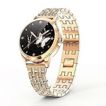 Smart Watch Women IP68 Waterproof DIY Watch Face 2.5D Round Smart Watches(Gold)