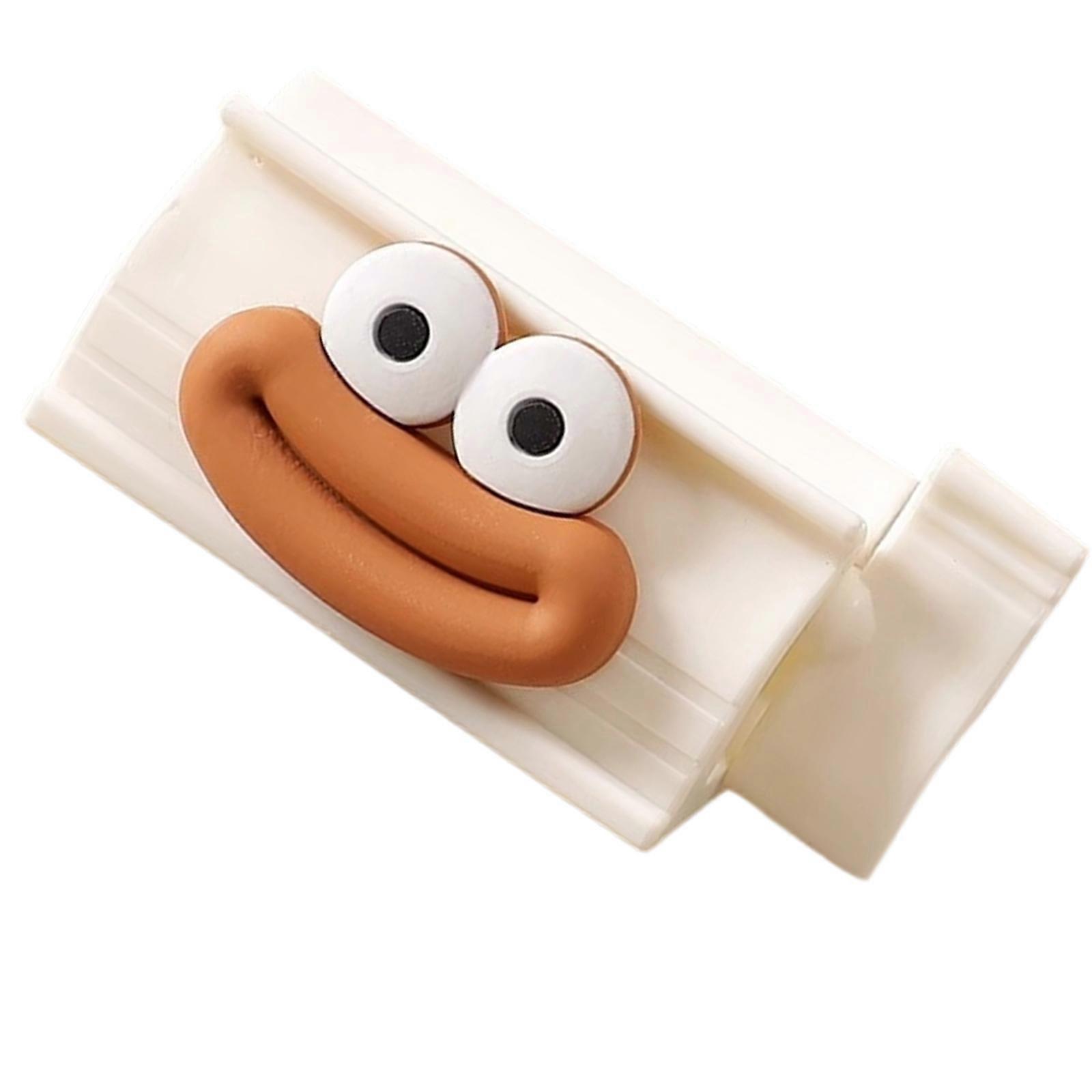 Toothpaste Tube Press Roller Tool Maximizes Product Usage Ergonomic Designs Child Friendly Plastic For Organized Countertops White
