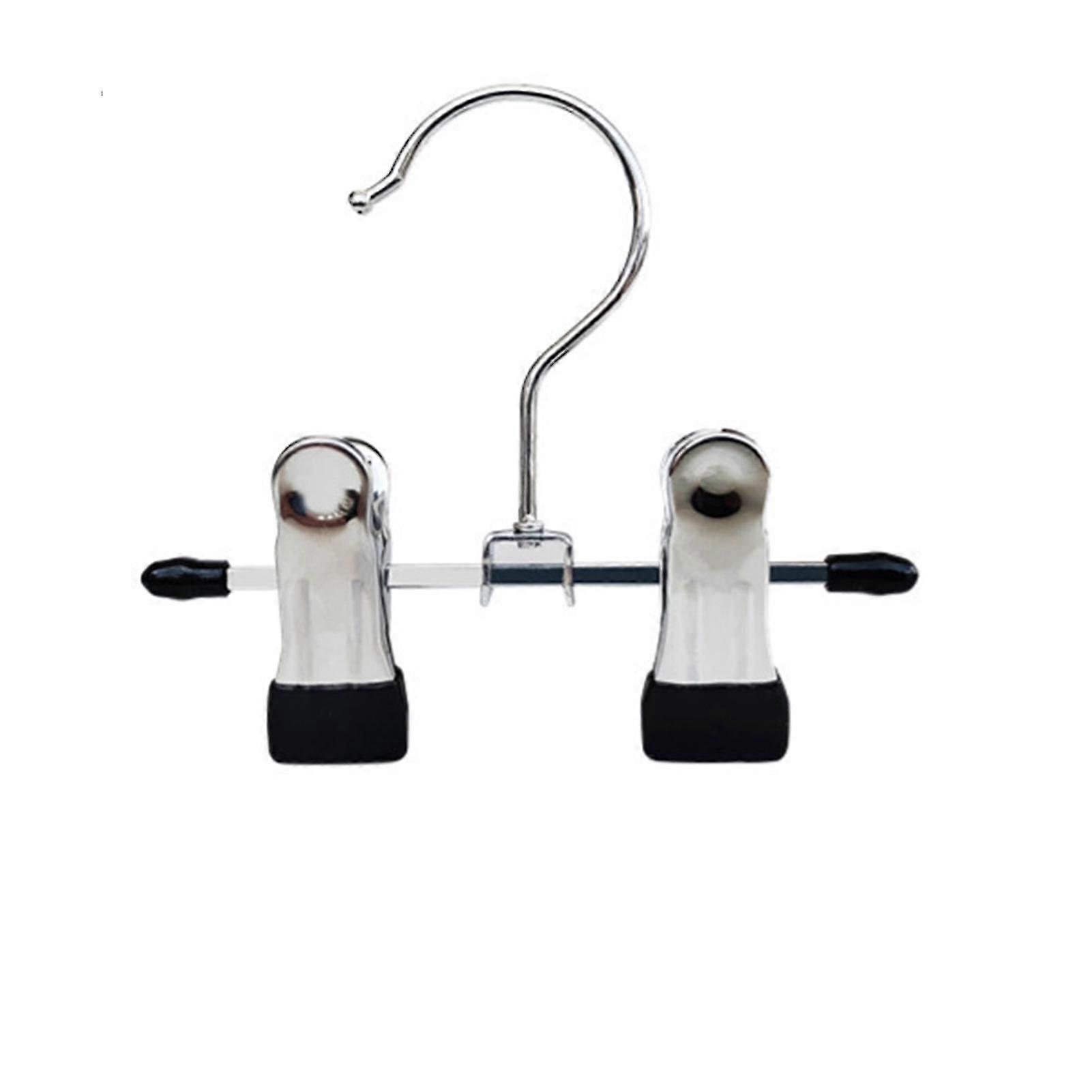 Adjustable Stainless Steel Pants Hangers with 2 Clips Portable Travel Laundry Washing Machine Closet Rack Shoe Organizer Storage