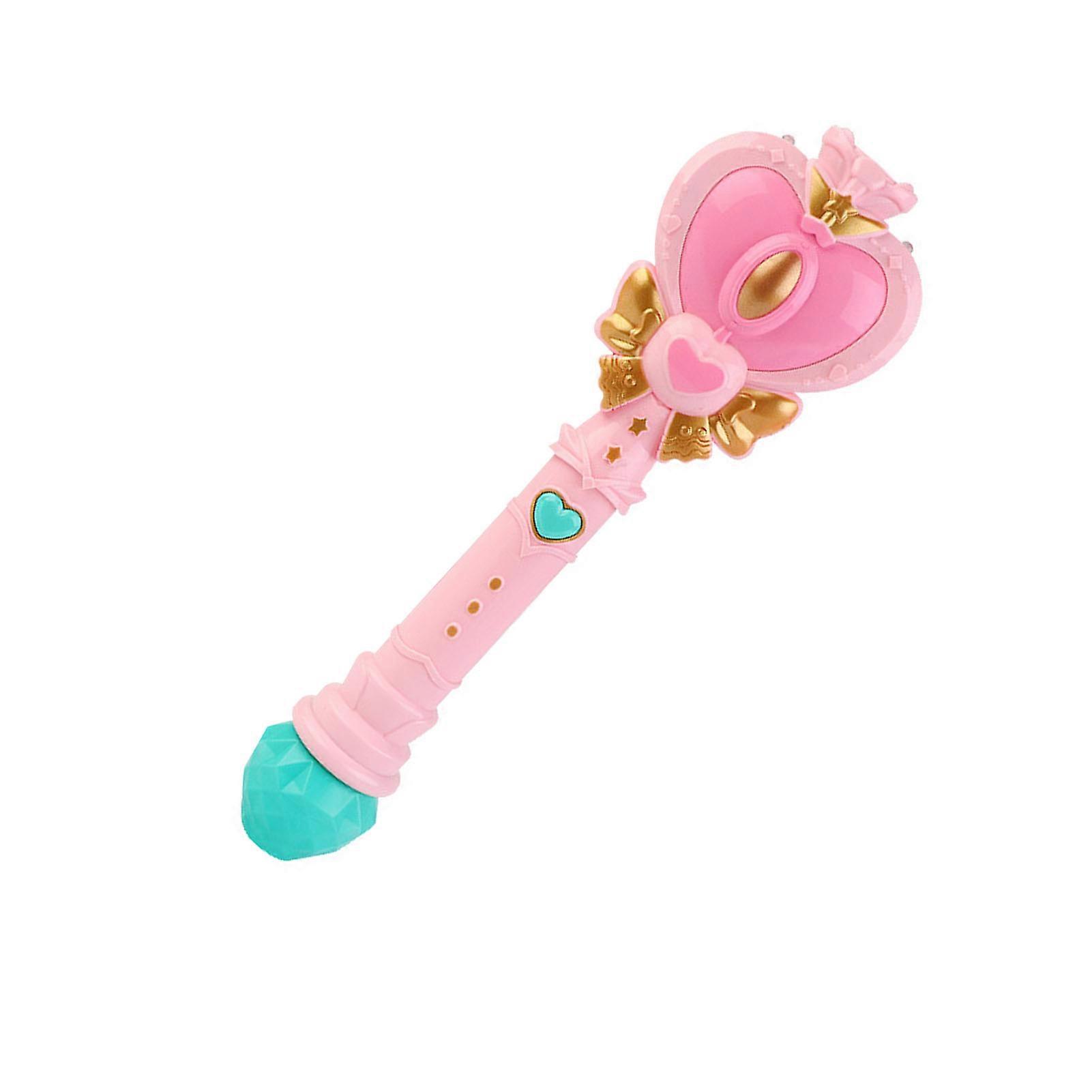 Light Up Heart Shape Bubble Blower Wand with Sound for Kids