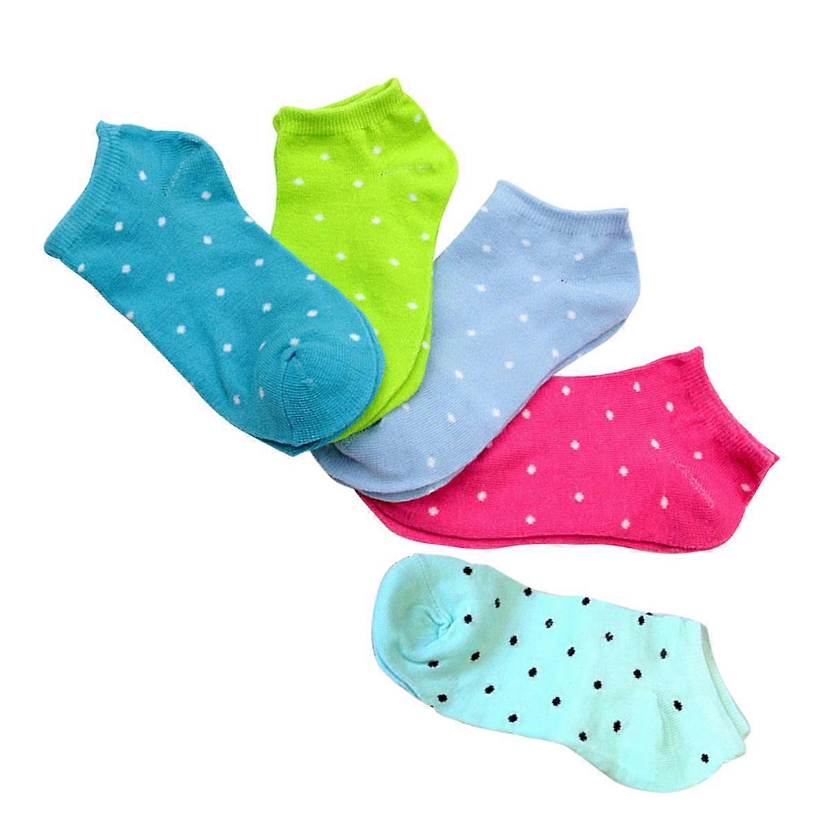 Socks for Women Candy Color Ankle Socks 5Pairs Random Color