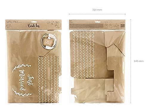 Wedding Card Postbox Just Married Rustic Kraft Brown