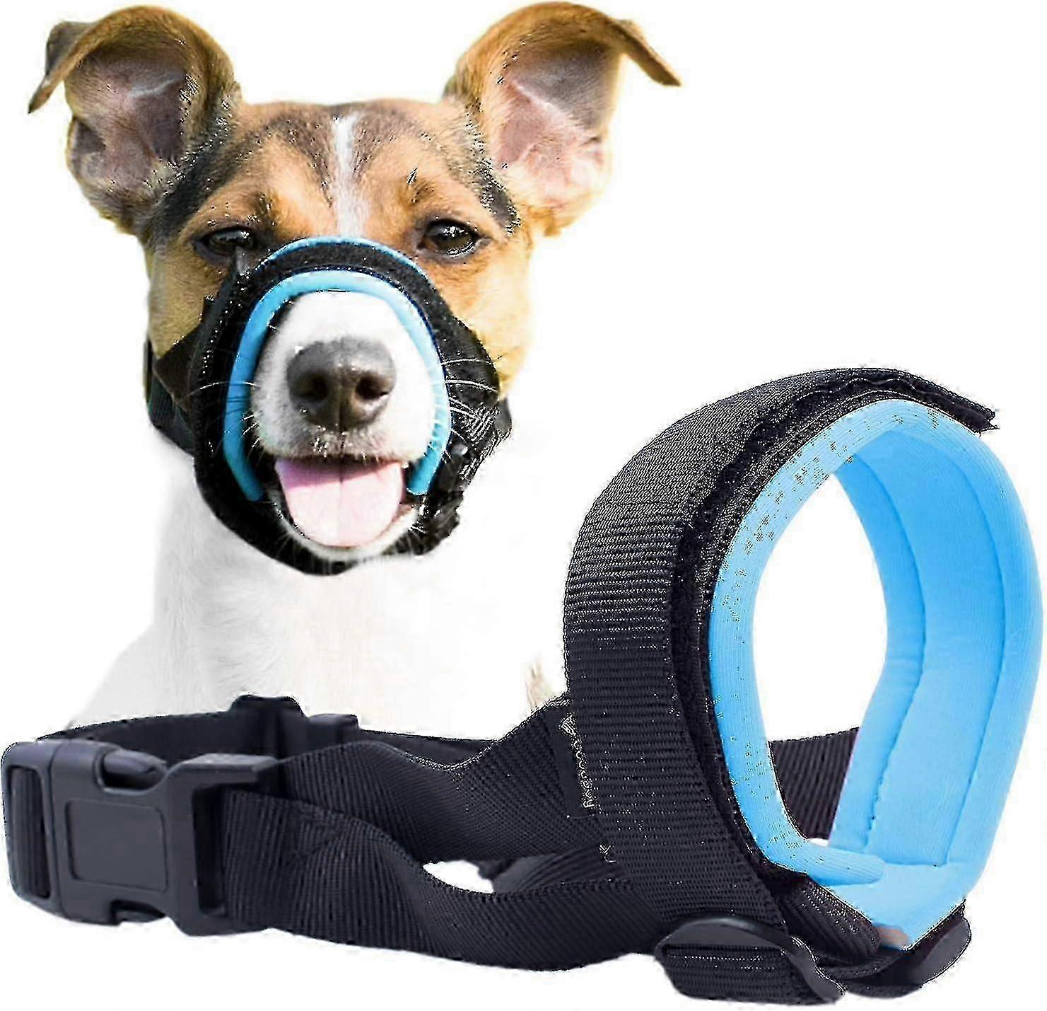 Gentle Muzzle Guard for Dogs - Prevents Biting and Unwanted Chewing Safely Secure Comfort Fit - Soft Neoprene Padding No More Chafing Included Traini