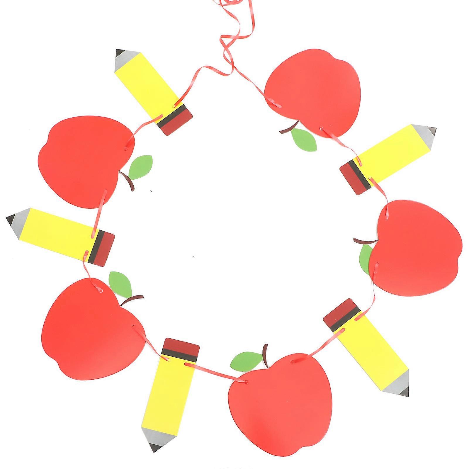 Apple and Pencil Banner for Back to School Decoration 3Sets Ready to Use