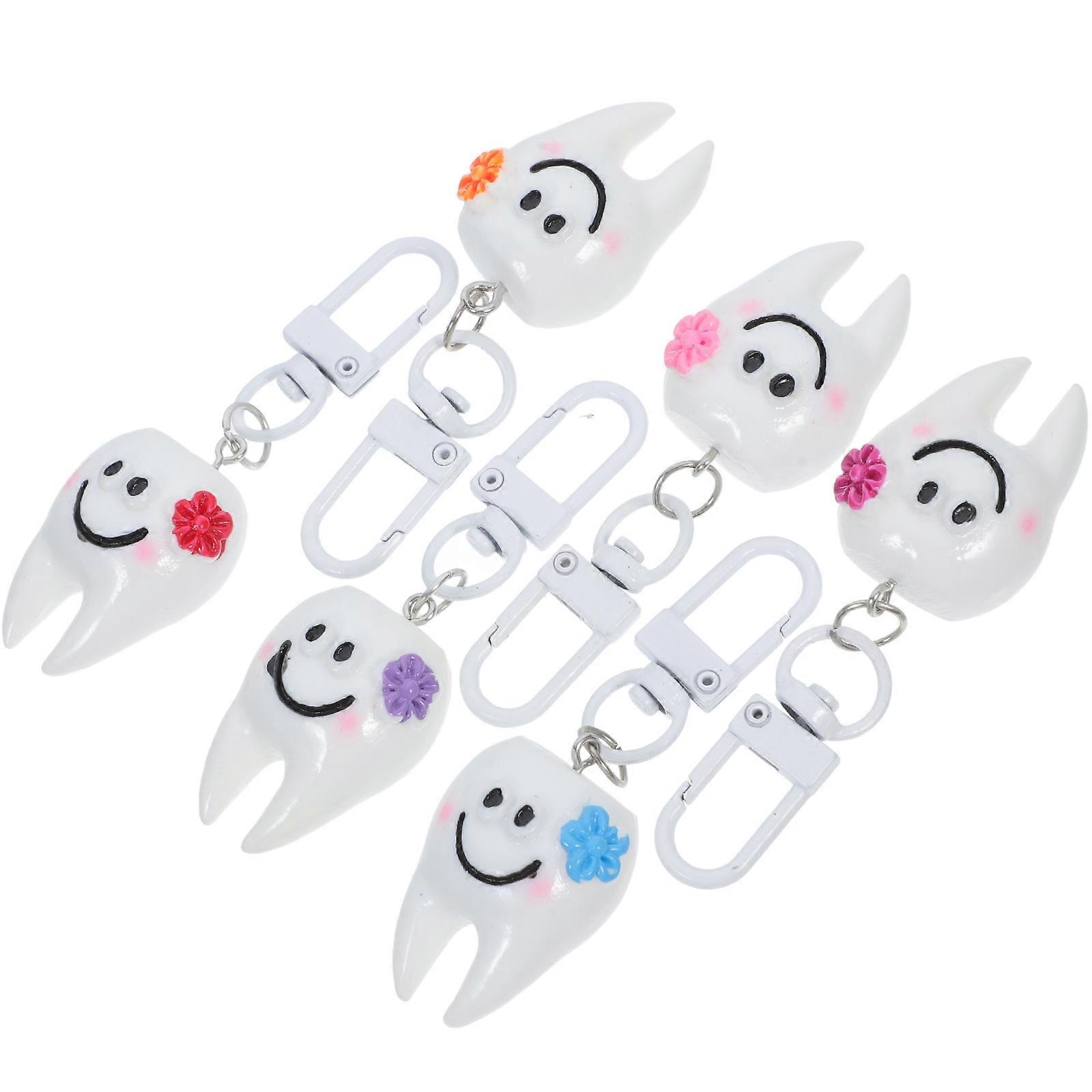 Resin Tooth Keychains Hanging Ornaments 24Pcs Cute Key Chain Gifts