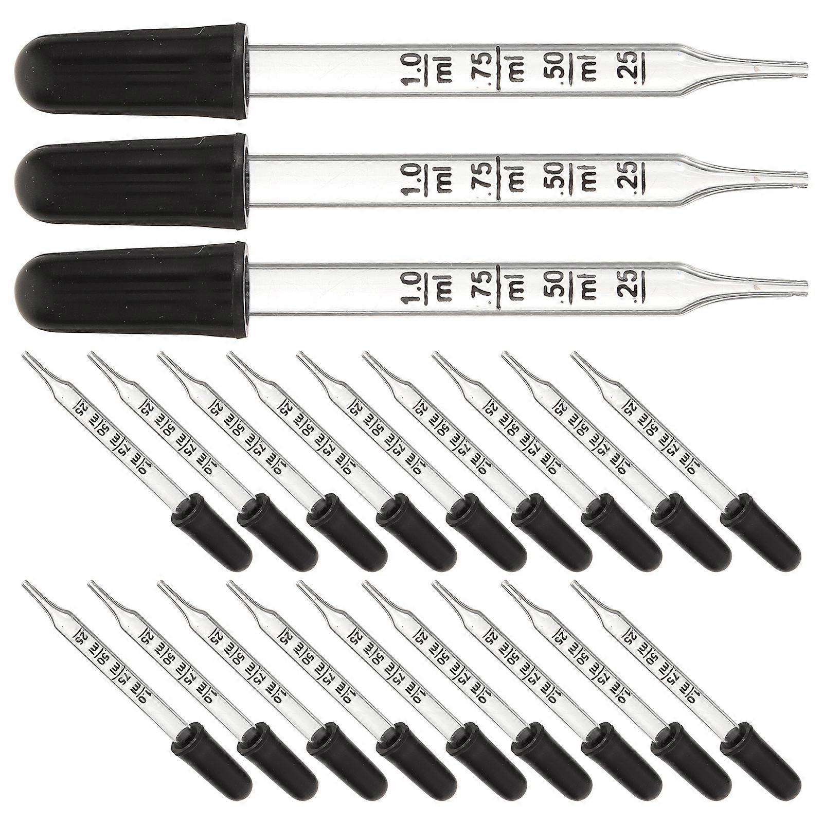 Liquid Droppers Medicine Dropping Pipettes Laboratory Equipment Home Use Transparent Glass Rubber Transfer Liquids 30Pcs