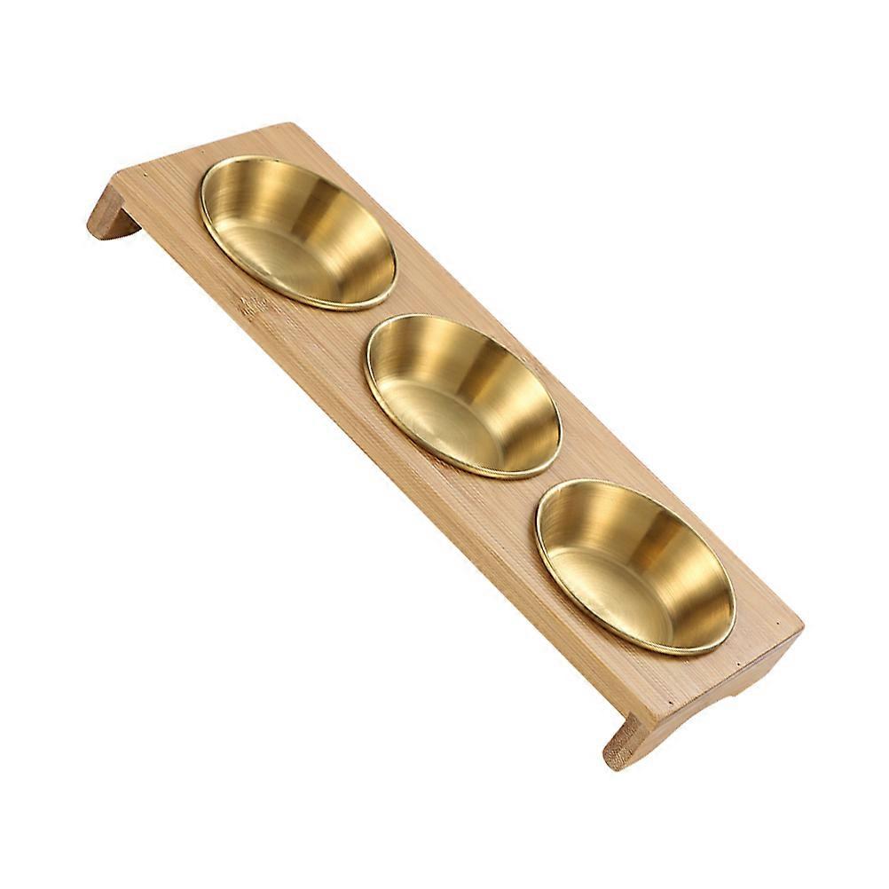Seasoning Dish Appetizer Serving Plate for Kitchen Use 1Set Golden