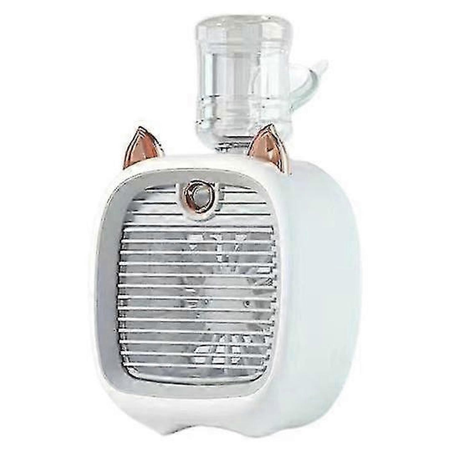 1200mAh 3 Speeds Intermittent/Continuous Misting SmallFan Mute Strong Wind USB Rechargeable DesktopFan