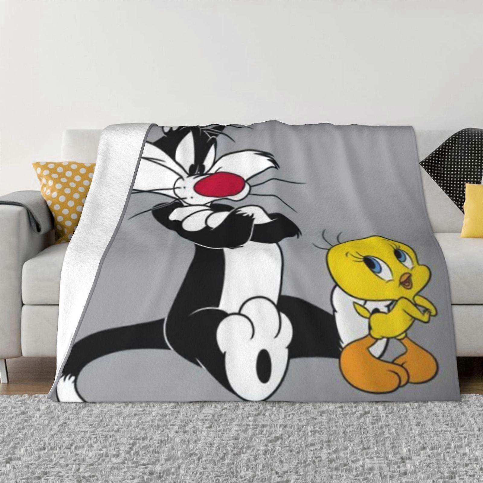 n432 TweetyBird Filt Super Soft Throw Blanket, Varm Lätt Plysch Filtar ju432