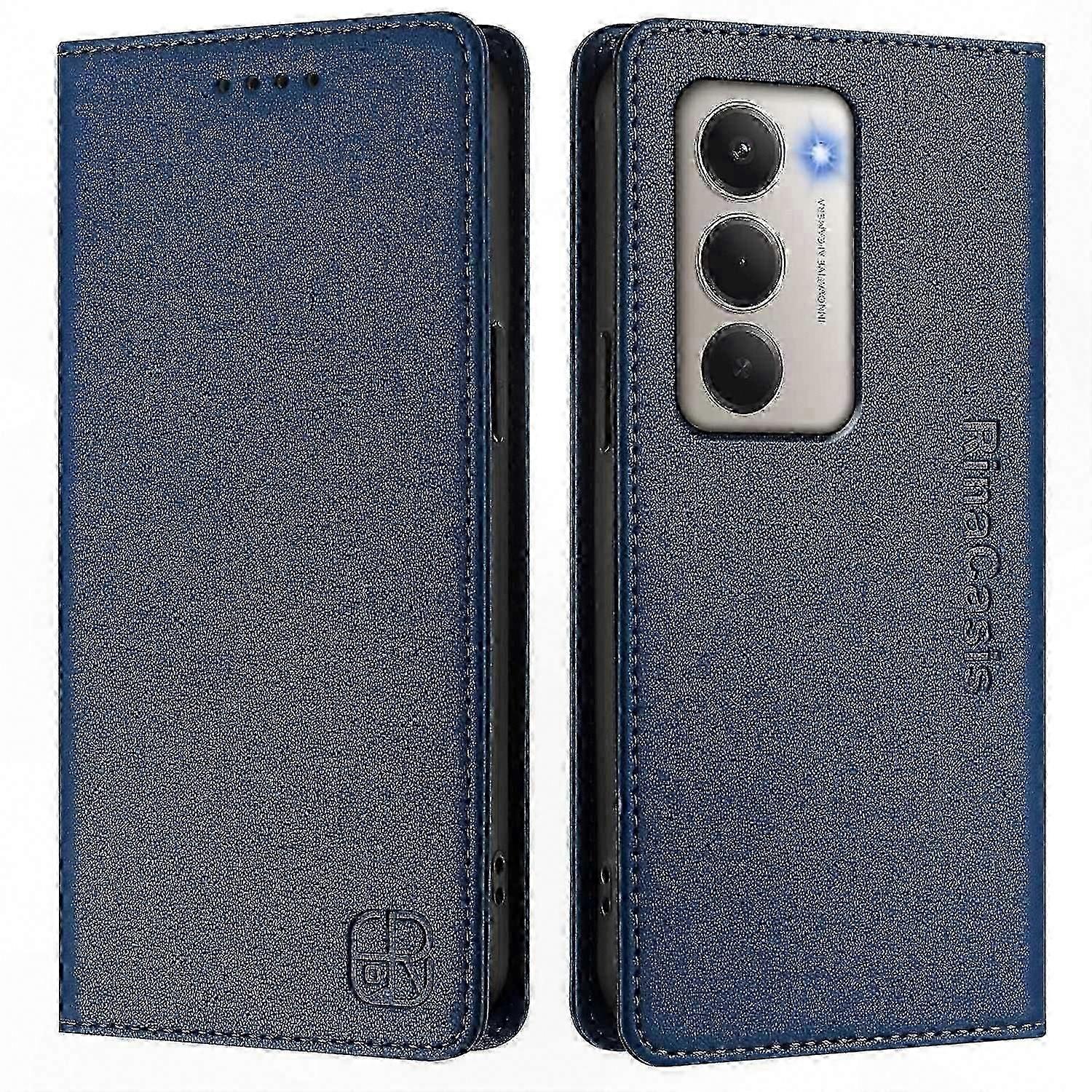 Leather Phone Case with RFID Blocking, Wallet Stand, and 5G Compatibility for 15 Series - RC01 by RINACASIS