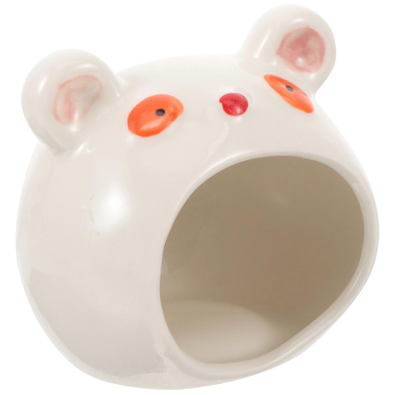 Hamster House Ceramic Hamster Hideout Providing Rest 2Pcs Bear Shape
