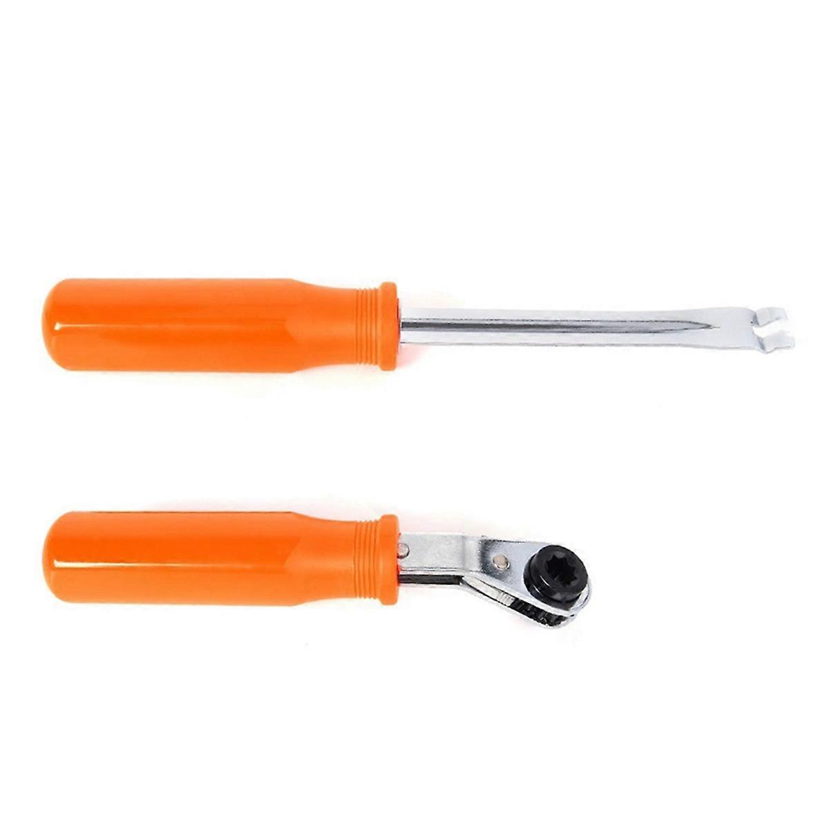 2PCS Automatic Slack Adjuster Tools,5/16in Double Square Ratcheting Wrench & Fork End Release Tool,