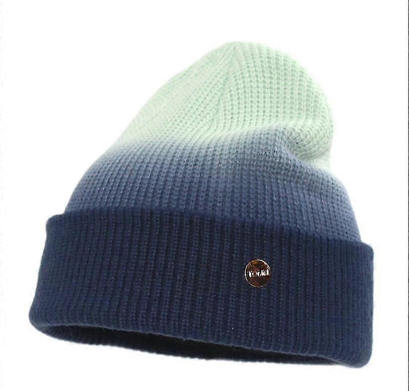 Winter gradient color knitted warm beanie hat