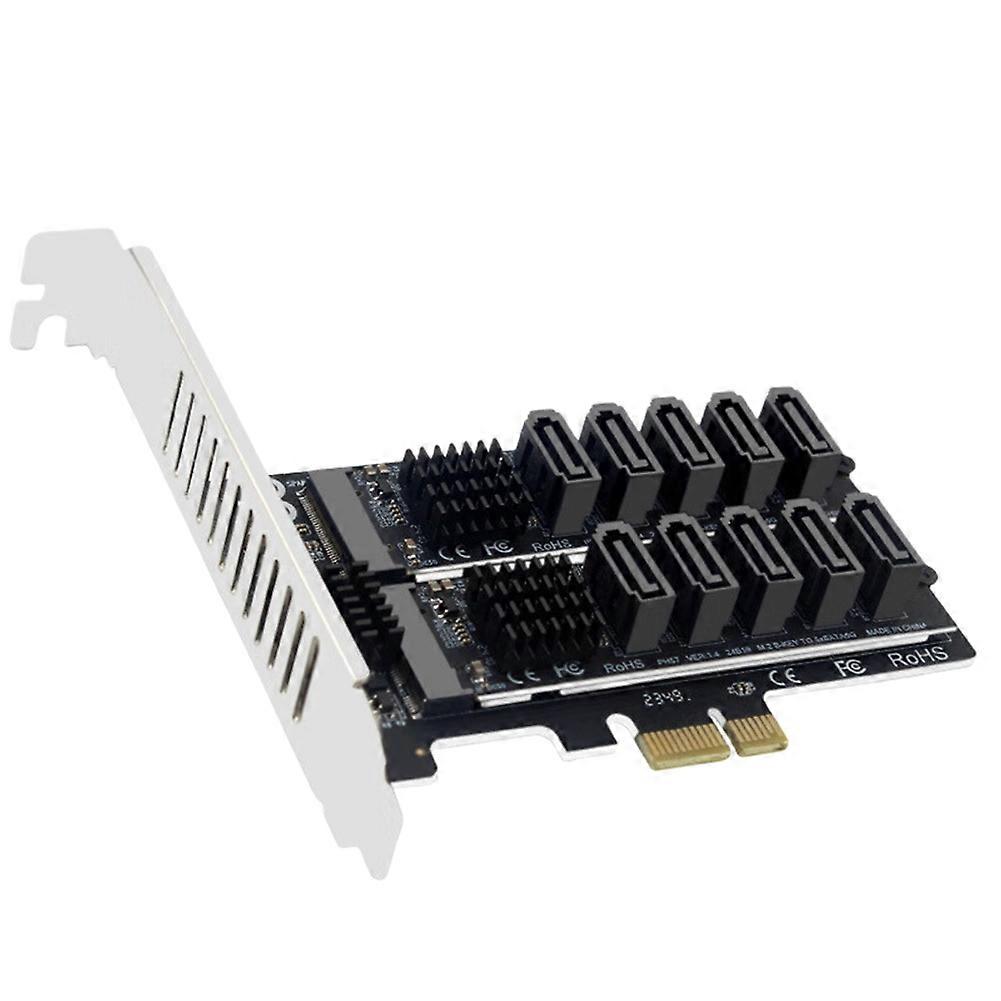 M.2 SATA to PCIE Adapter Card Double Disc Dual-Disk Array Card PCIe X1/X4/X8/X16 Support M.2 SSD 2230/42/60/80