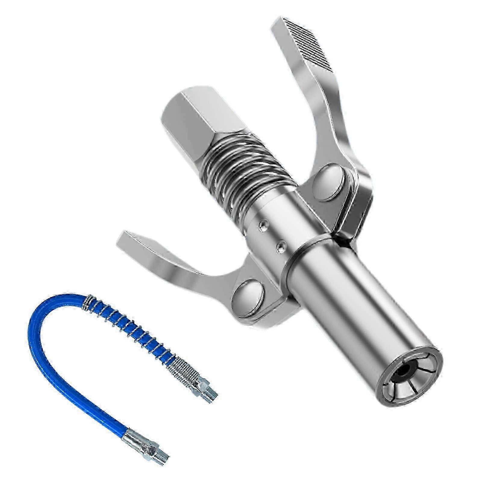 Quick-Release Automotive Grease Gun Coupler with Single Handle Gear Oil Nozzle and 30cm Hose Compatible with All Standard Models