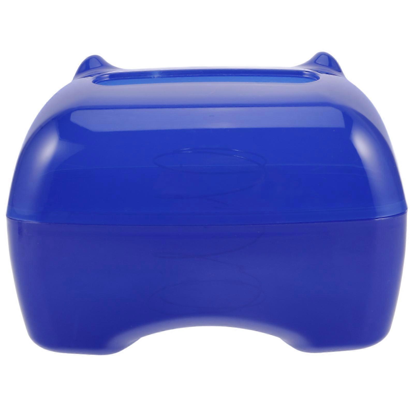 Rectangular Tissue Holder Cover For Facial Tissues Bathroom Vanity Desktop Use With Adequate Capacity 2Pcs Blue