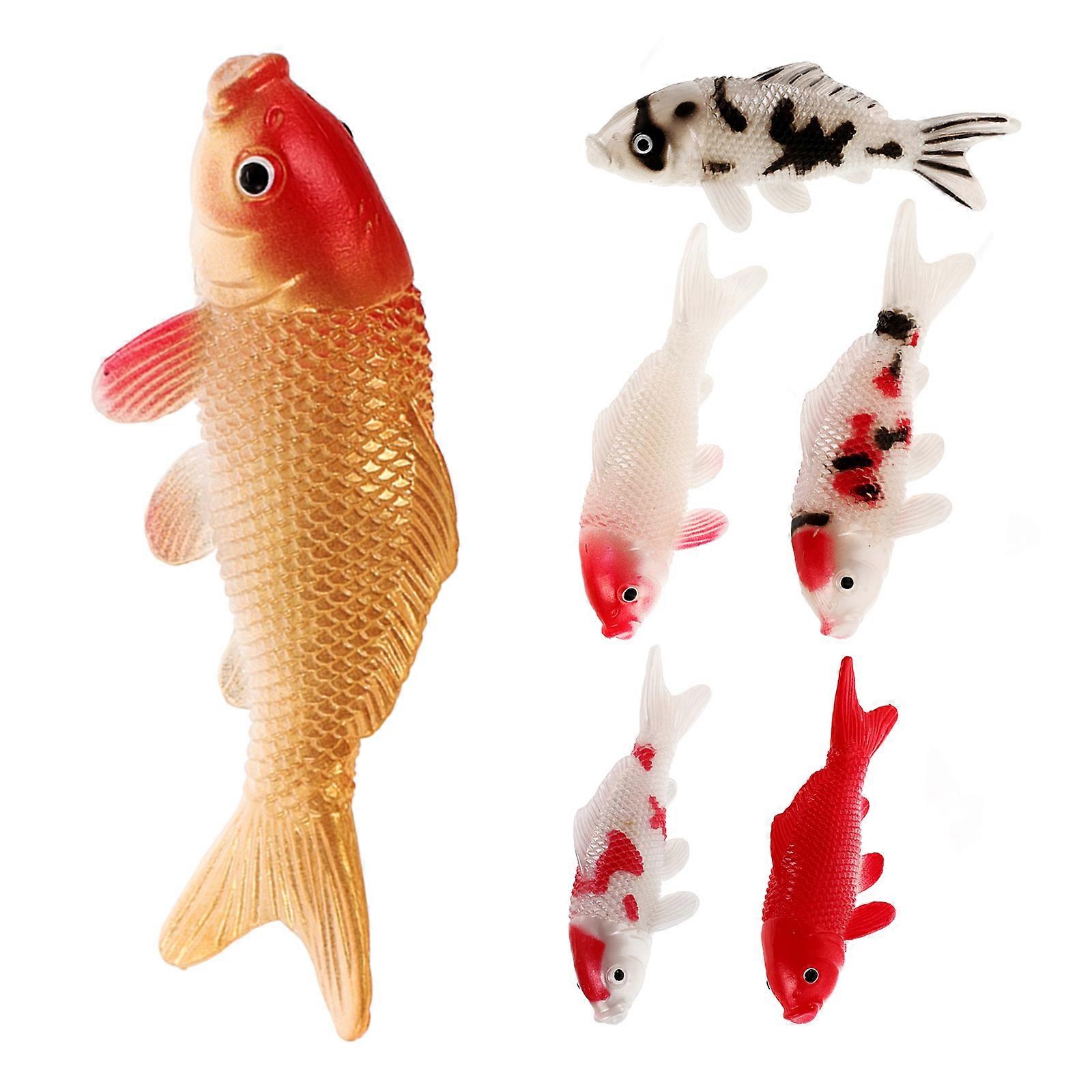 Artificial Fancy Carp Small Fish Statue for Aquarium Decoration 18Pcs PVC Model