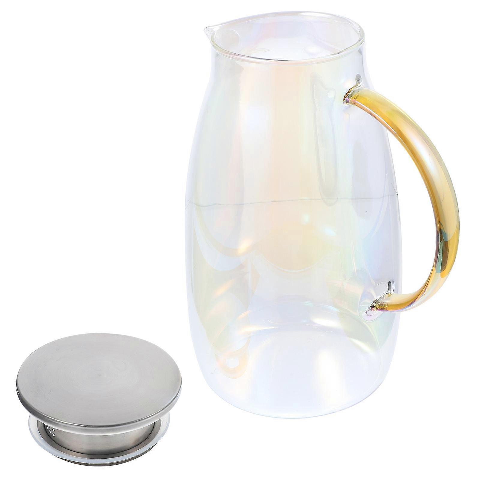 Glass Water Kettle for Storage 3Pcs Transparent Pitcher with Lid