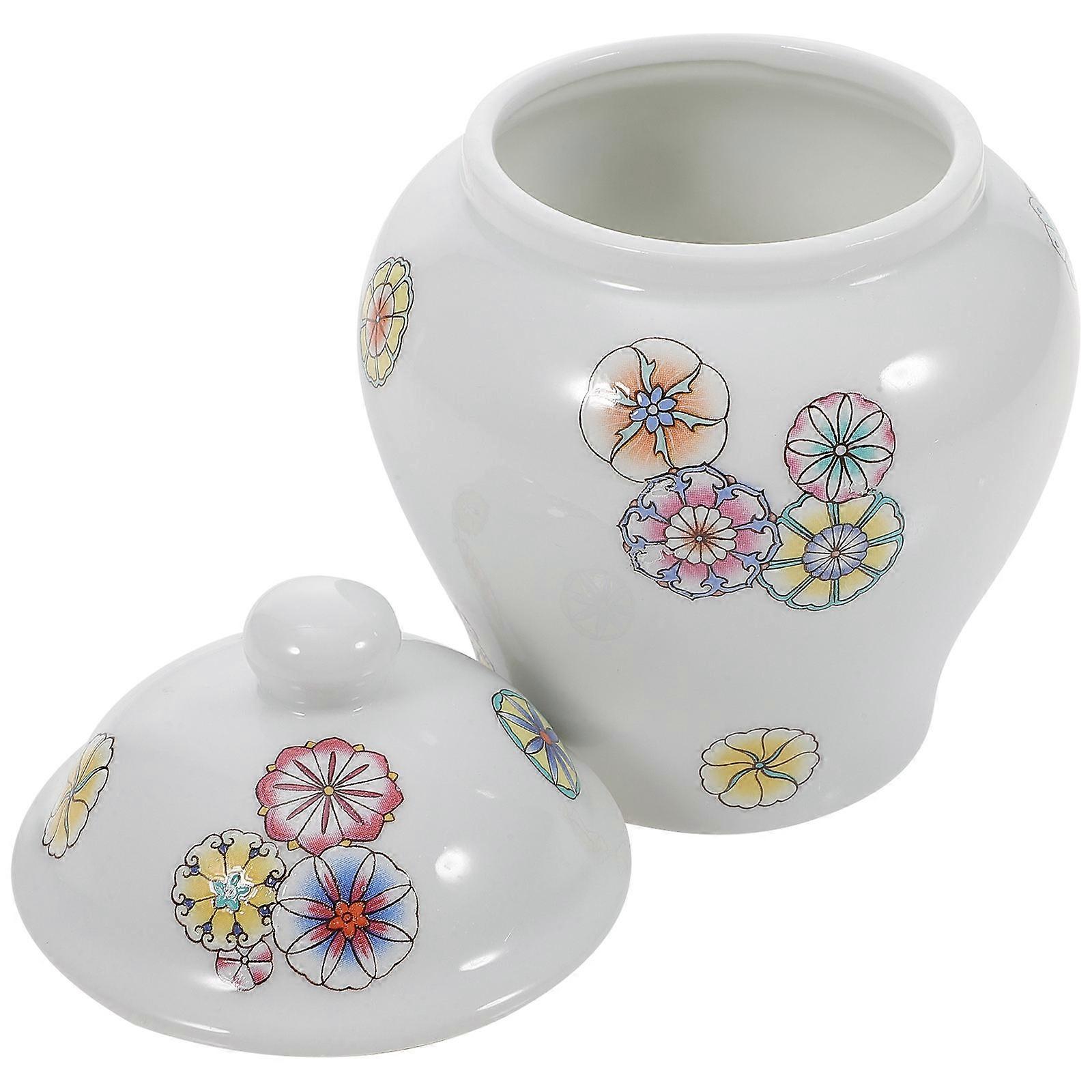 Loose Leaf Tea Jar Ceramic Tea Canisters Dust-proof Storage Container 1Set
