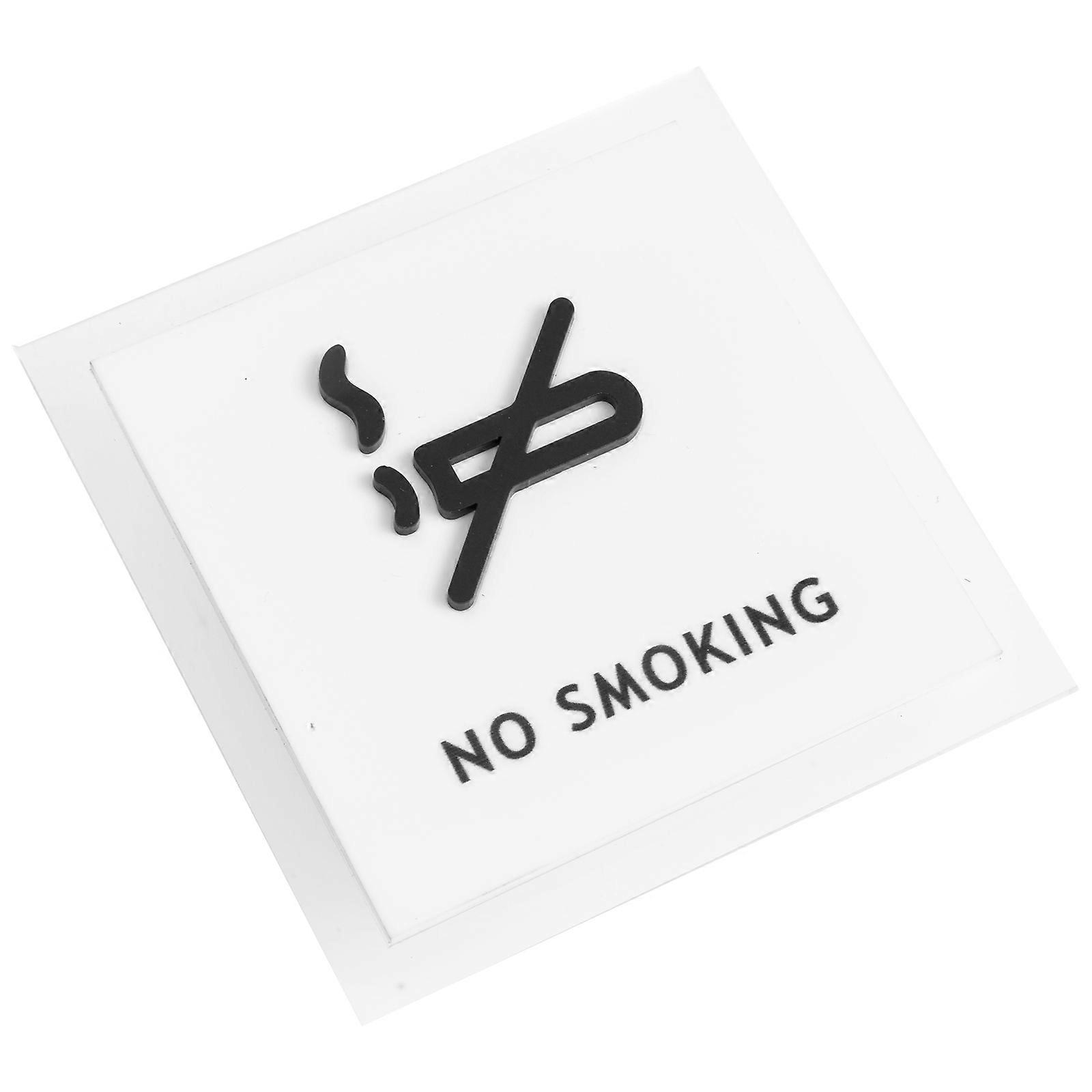 No Smoking Indicator Acrylic Board for Public Areas 4Pcs White