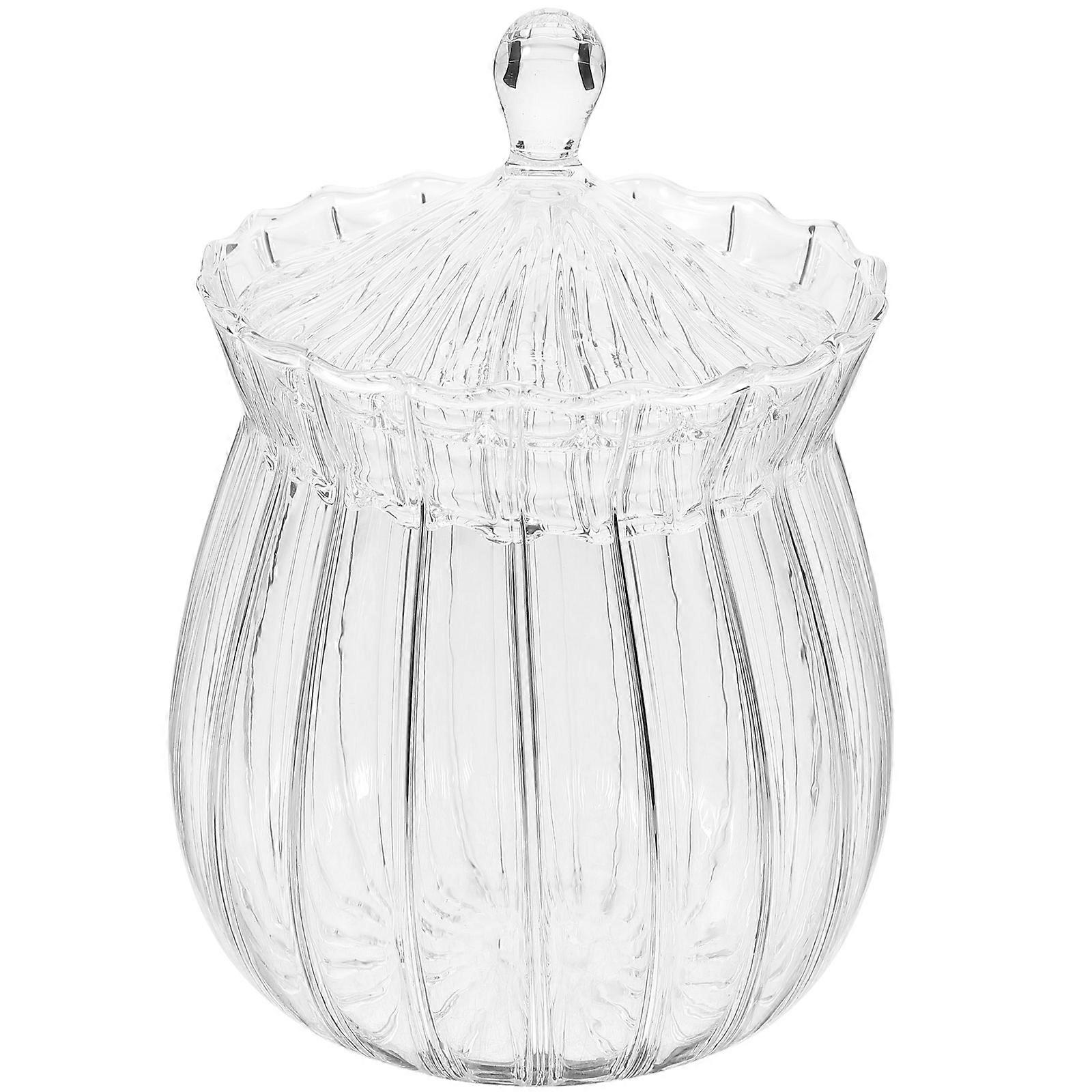 Clear Glass Sugar Jar for Storage Use 2Pcs European Style Storage Containers