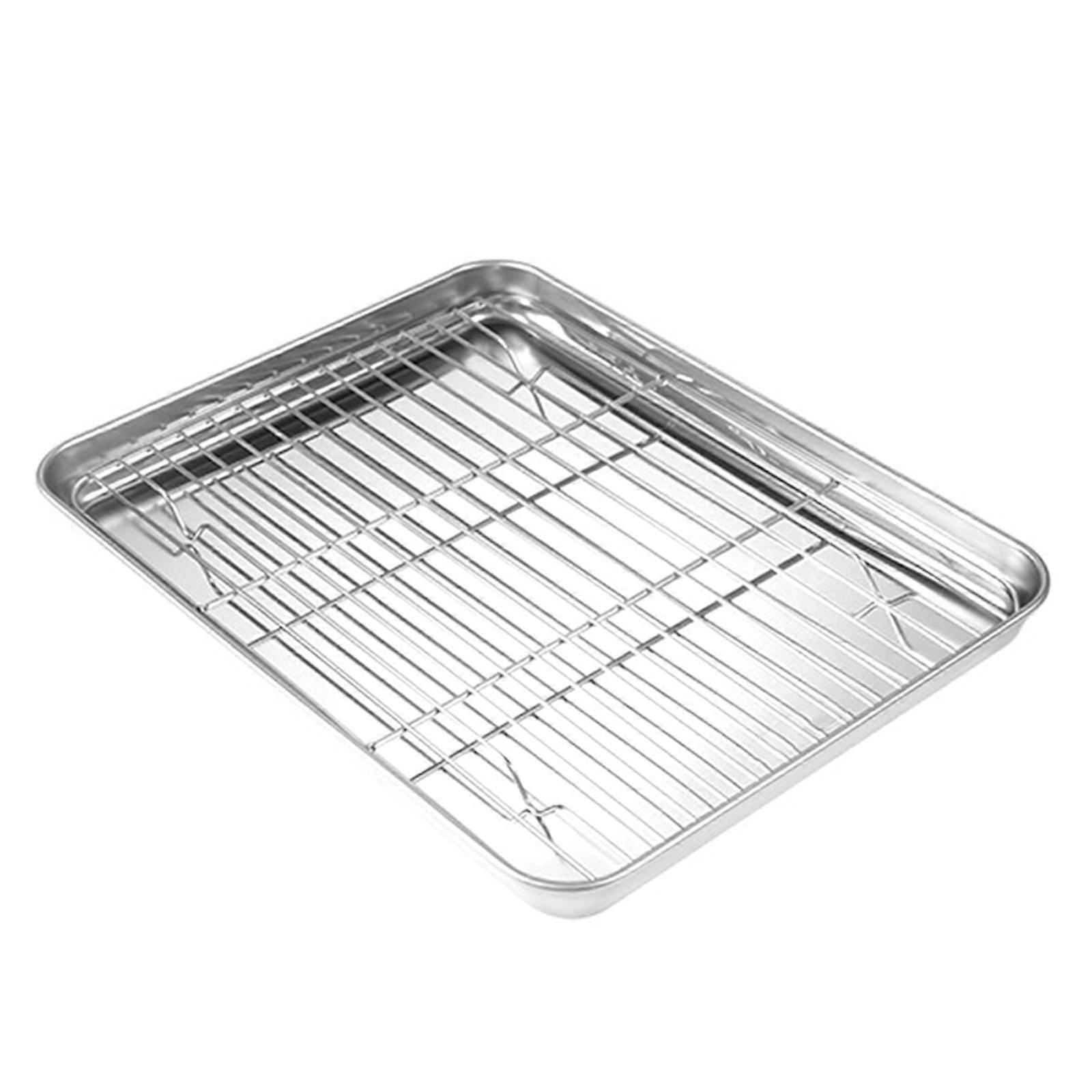 Bbq Plate with Mesh Rack for Grilling Use 3Sets Stainless Steel