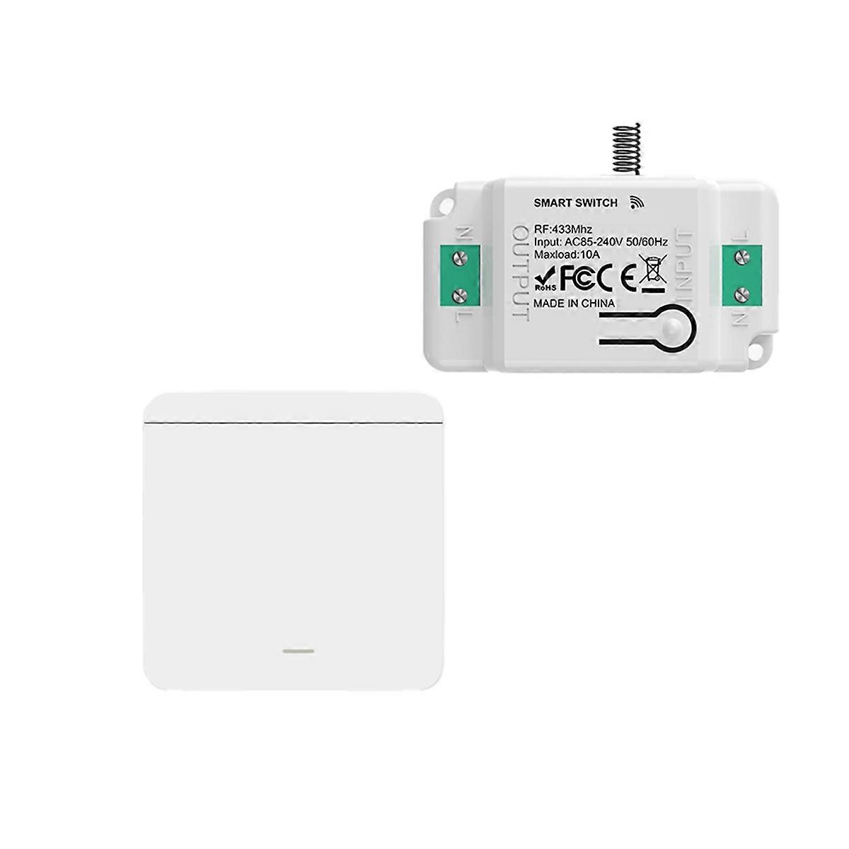 433Mhz Wireless Wall Switch 86 Wall Panel  mitter Safety Switch and AC 110V 220V Relay Interruptor for Light Lamp