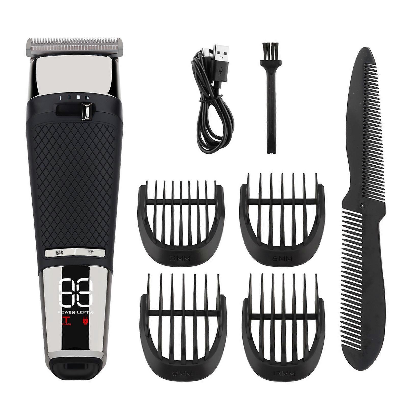 Cordless Hair Clipper Set with Digital Display Low Noise Rechargeable Hair
