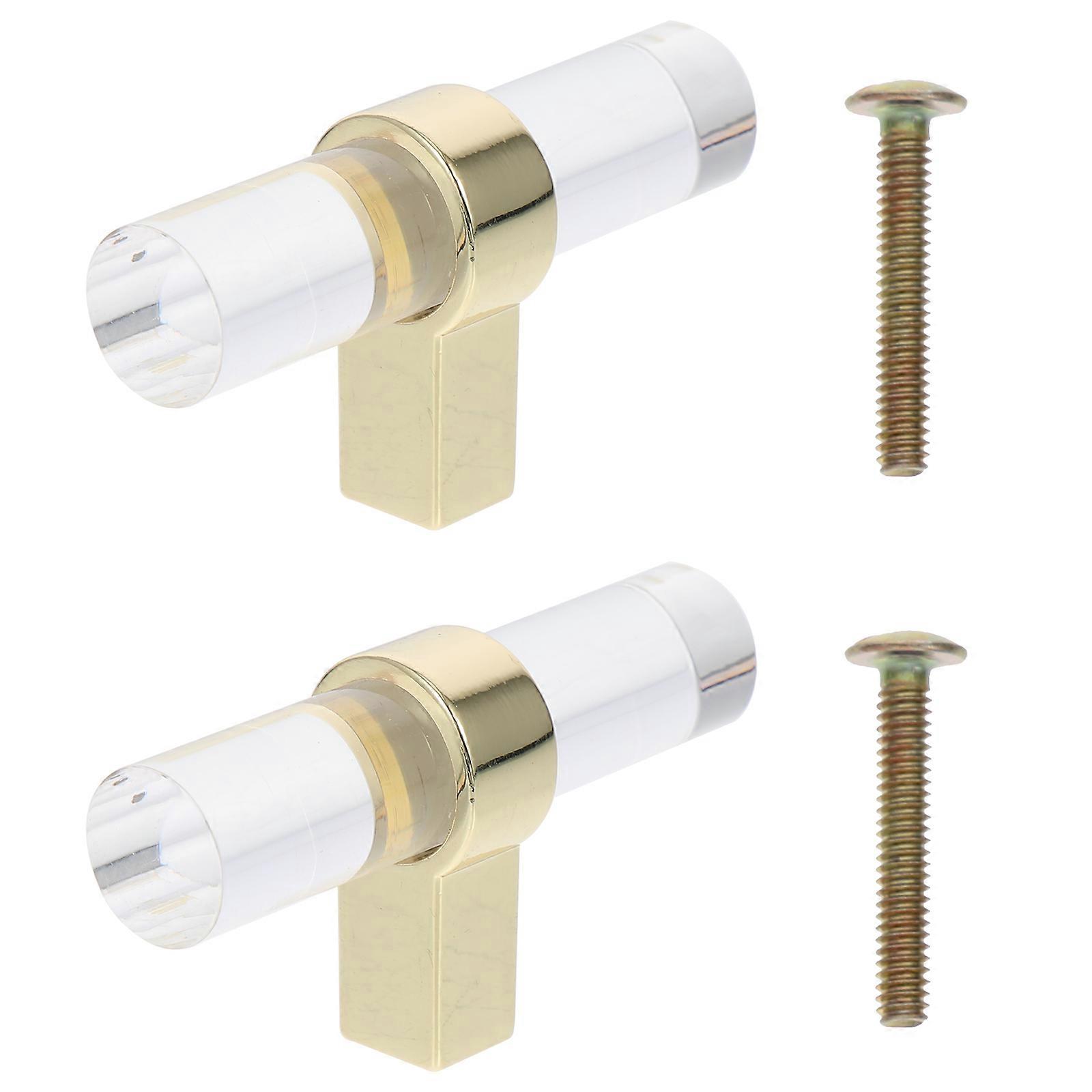 Golden Cabinet Knobs Acrylic Dresser Knobs for Decoration 8Pcs Set