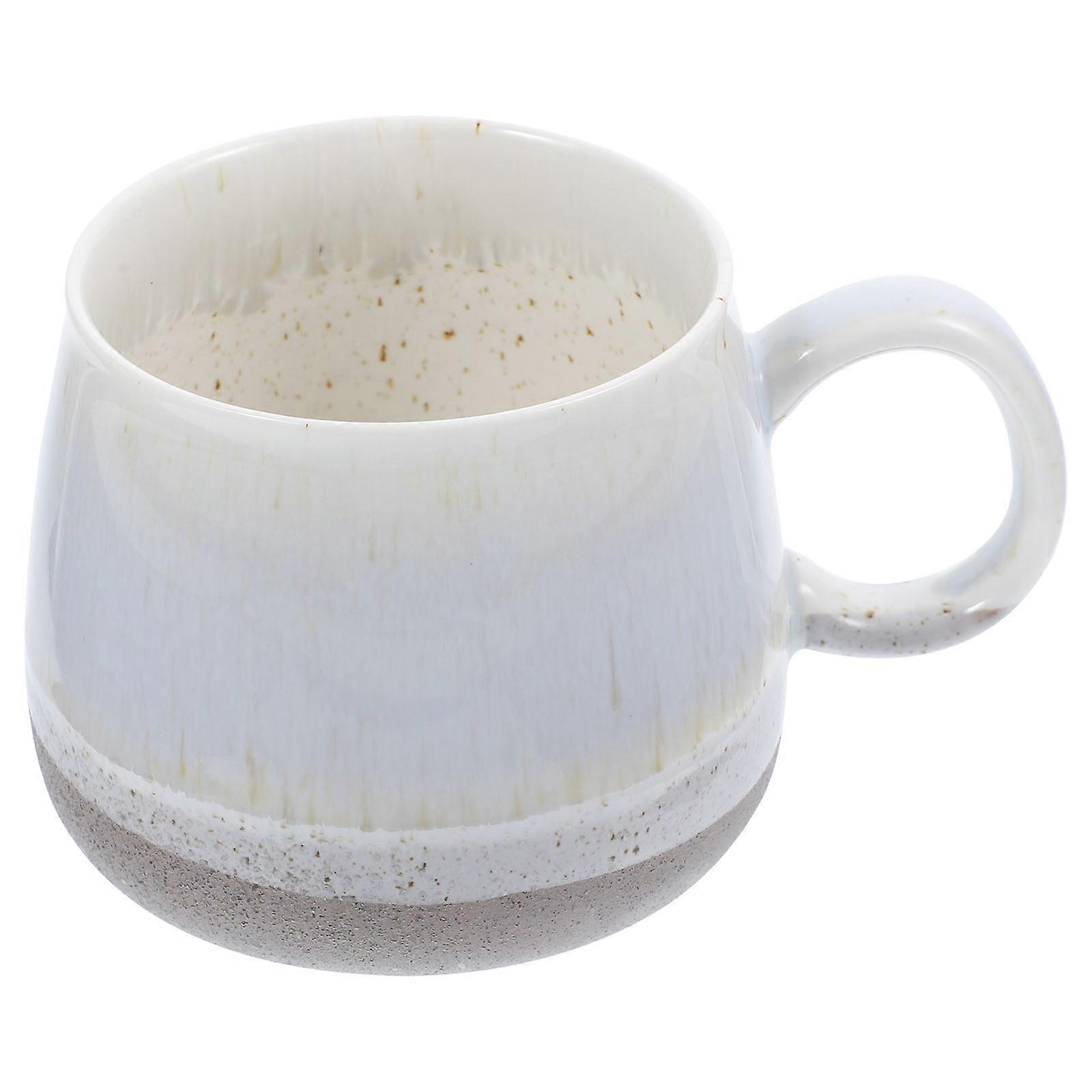 Ceramic Breakfast Mug 4Pcs Smooth Edges Suitable For Restaurant Hotel Grey Drinking