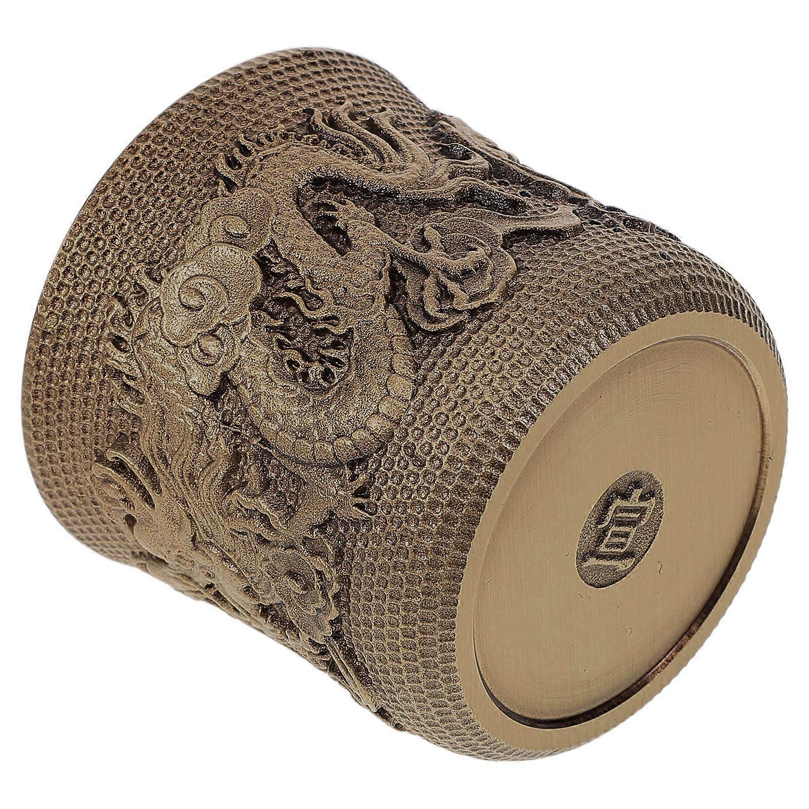 2Pcs Golden Brass Wine Glass Embossment for Storage Use Tea Cup