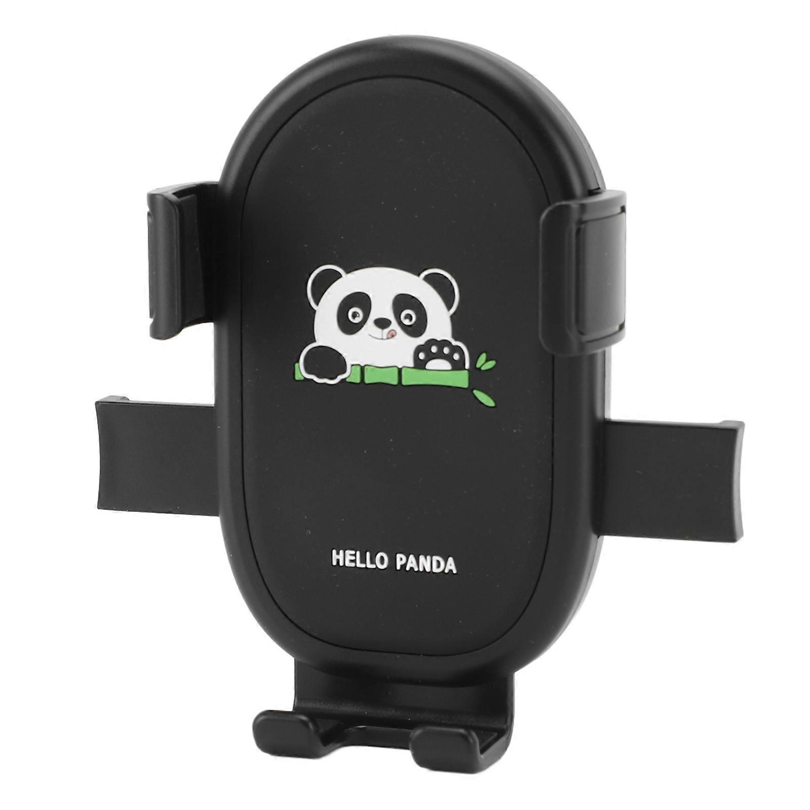 Shock Absorbing Cycle Phone Holder with Panda Pattern, Black