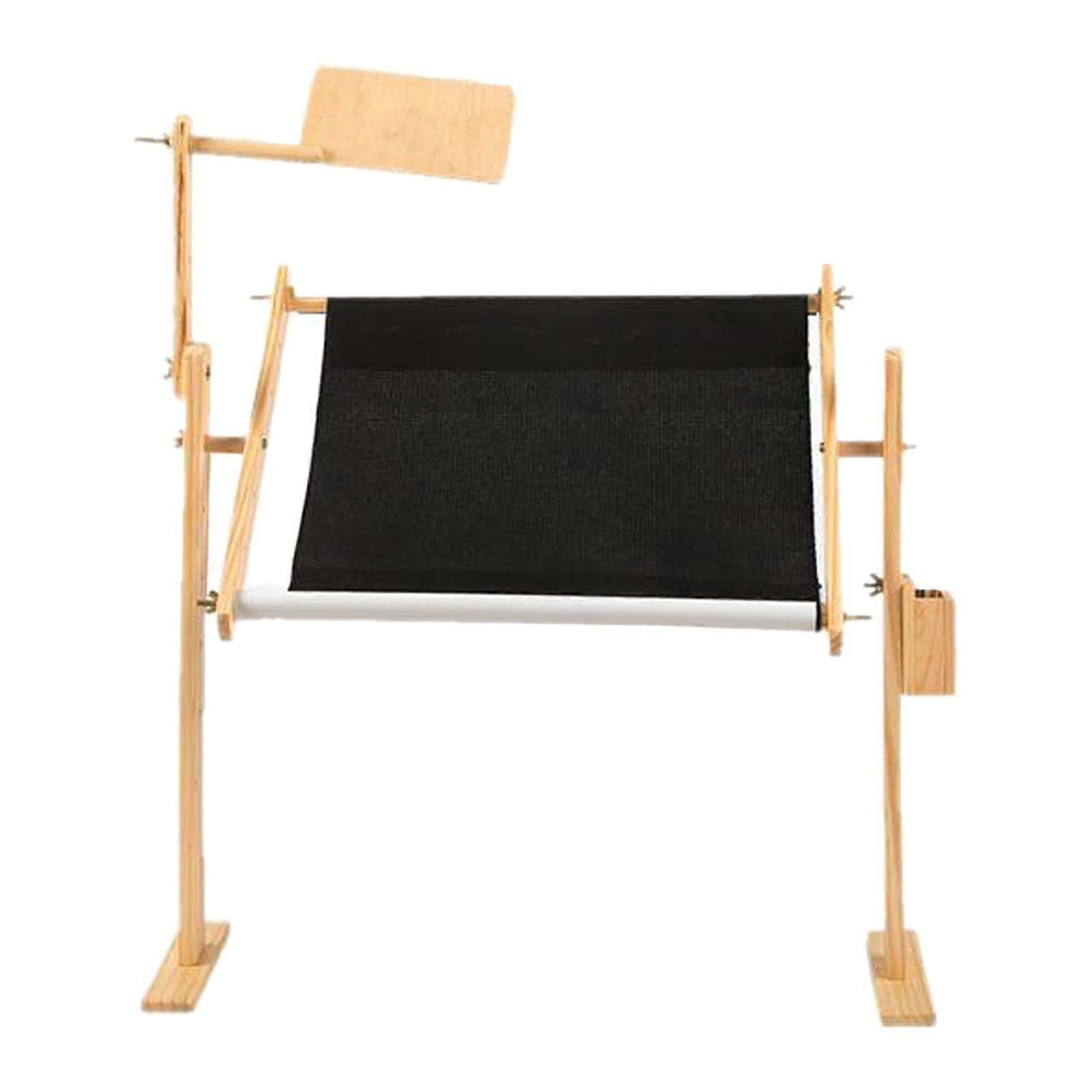 Vintage Style Wooden Needlework Work Table Rack Embroidery Frame Beige