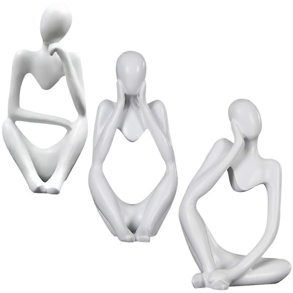 Modern Thinker Statue Resin Abstract Decor for Decoration 3Pcs Office Display