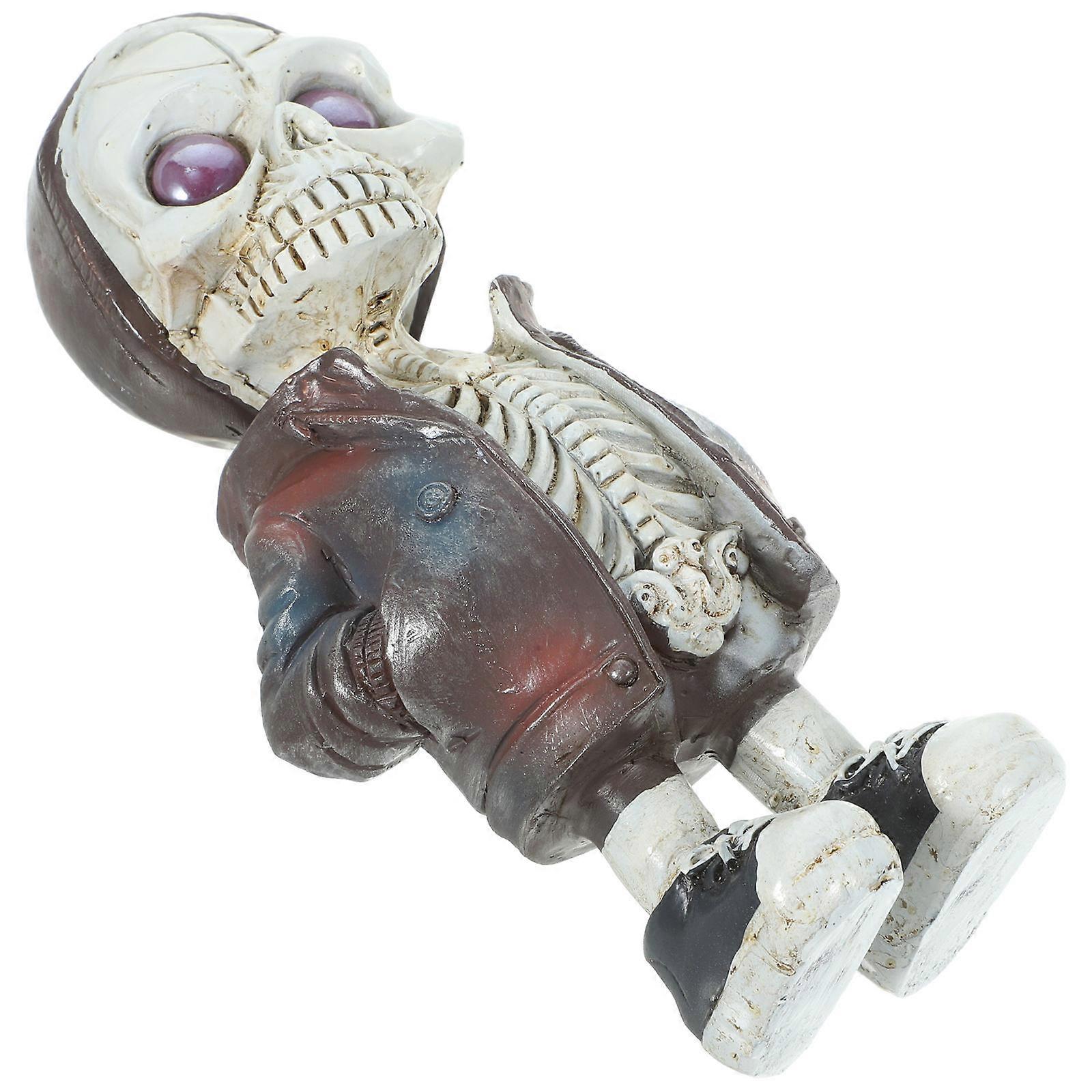 Halloween Resin Skeleton Statue for Decoration 2Pcs Set