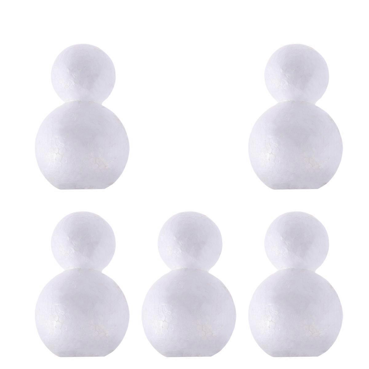 Snowman Doll Foam Decorations for Home Use 10Pcs White DIY Set