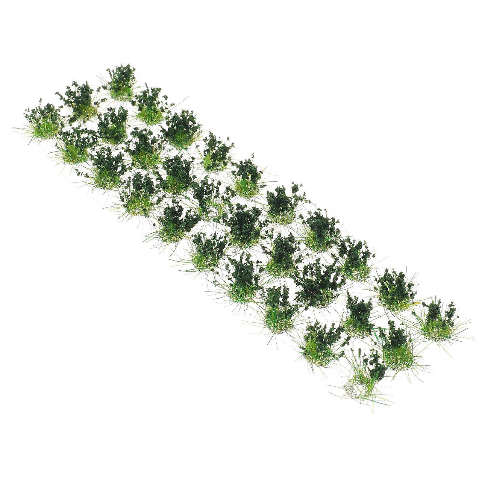 Simulation Grass Tuft Model for Sand Table Decor 4 Sheets Miniature Tuft