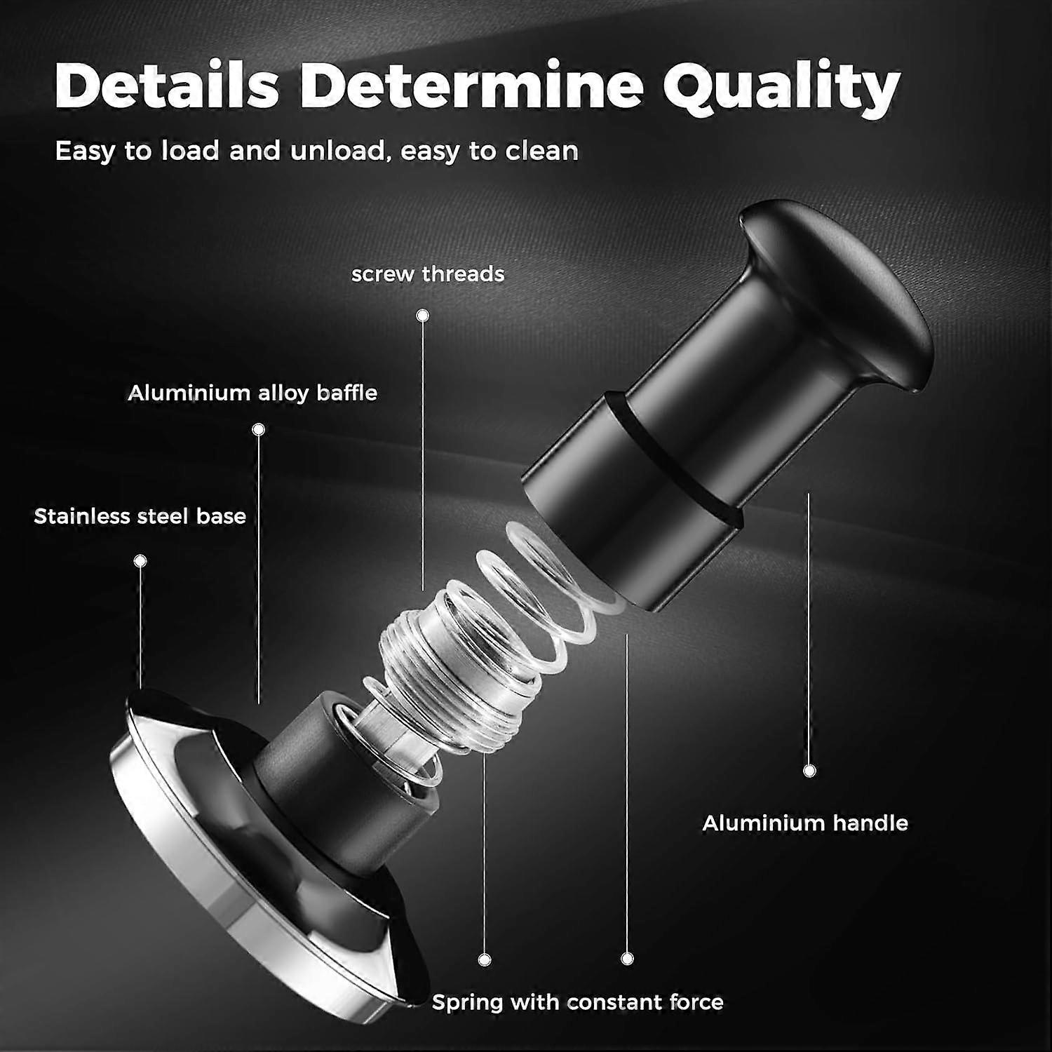 Espresso Coffee Tamper 51Mm, 30Lb Auto-Calibrated Spring With Ripple Base Coffee Tamper, For Home Co