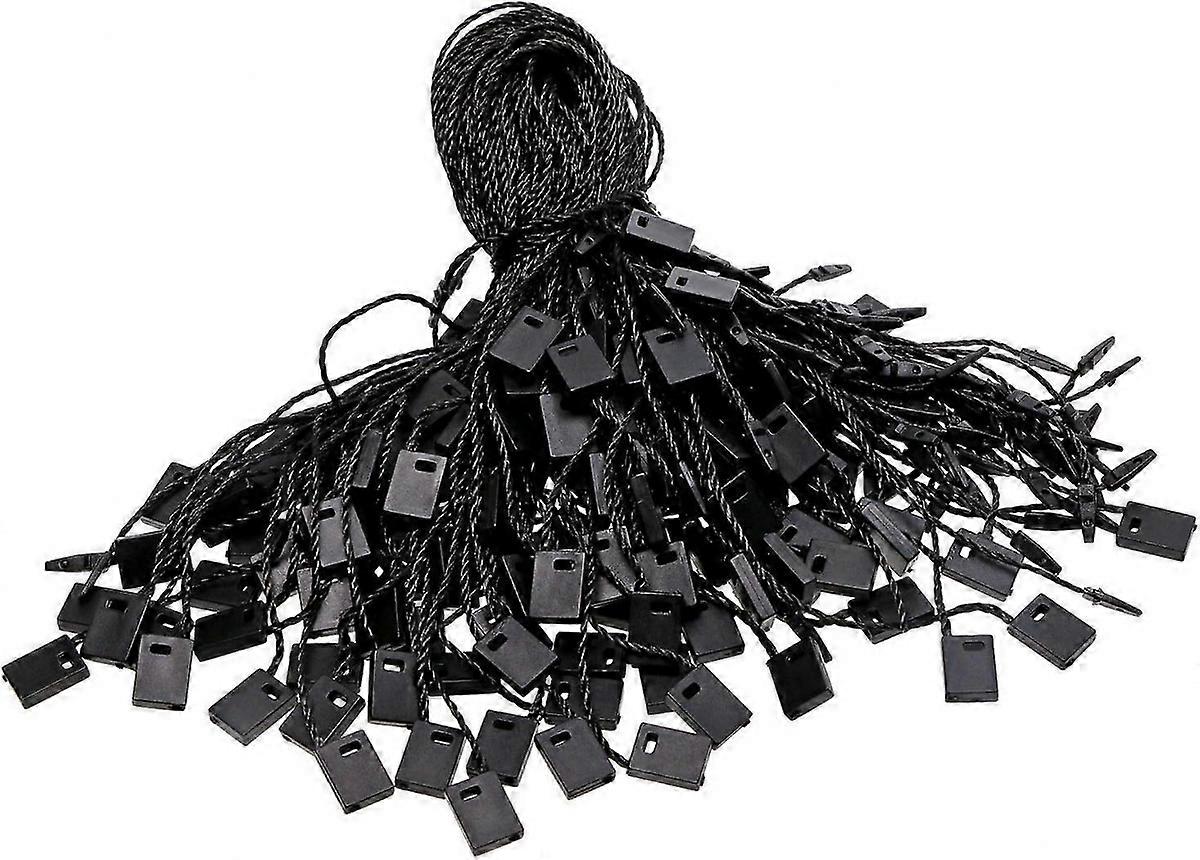 Nylon Hang Tag String for Clothes Gift Bags Price Tags Shoes Snap Lock Pin Loop Fastener Hook Ties Tag Rope 1000PCS (Black)
