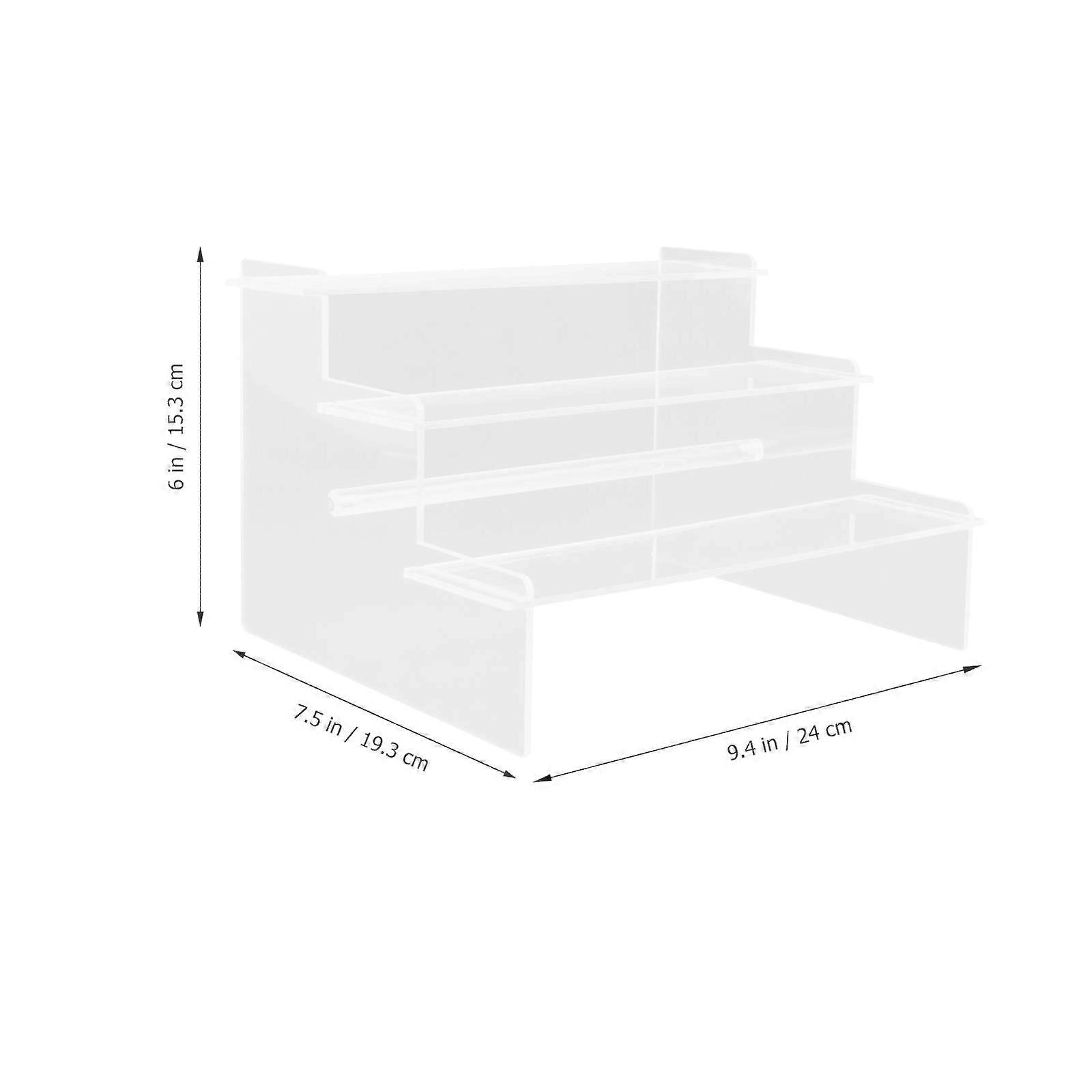 Acrylic Riser Display Stand 3-Tier Display Stand for Home 2Pcs Transparent