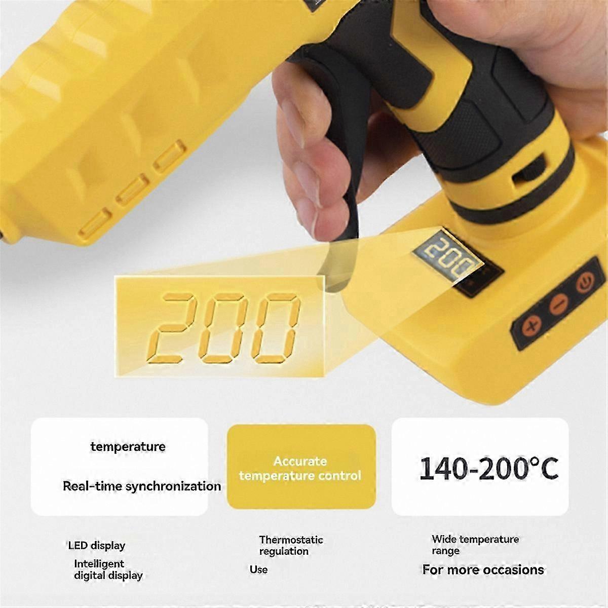 Digital Temperature Adjustable Cordless Glue Gun, 100W Upgraded Tool for 18V 20V Batteries