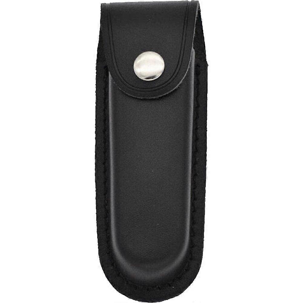 Folding Blade Pocket Knife Leather Knife Sheath Holder Case With Snap Closure Belt Loop Black EDC Pocket Pouch
