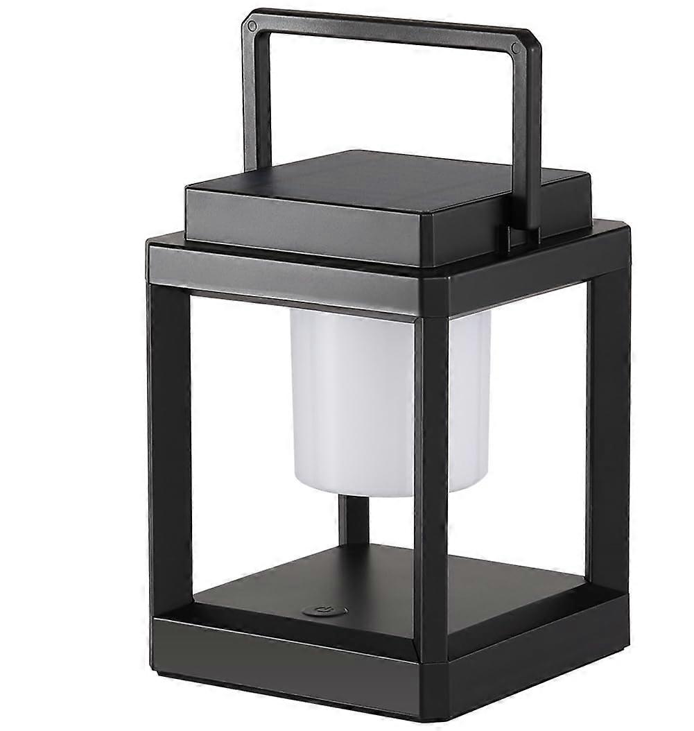 Solar Lantern Portable Rechargeable Waterproof LED Nightstand Lamp With Cordless Touch Control For Garden Patio Table