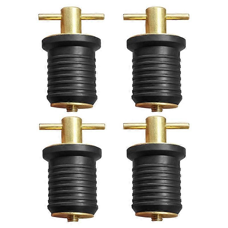 Brass T-Handle Drain Plug Fit for 1 Inch Diameter Drains,4PCS